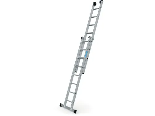schuifladder,2x8,trede(n),balk L 4,18m,2-dlg.,aluminium