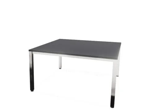 vergadertafel,HxBxD 740x1400x1400mm,hoekig,4voeten verchroomd,CC-zwart