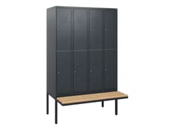 Dubbeldekse dekenkist,HxBxD 1950x1200x815mm,4x2vak.,vak B 300mm