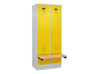 locker met bank,HxBxD 1950x800x815mm,2vak,vak B 400mm,cilinderslot - 2