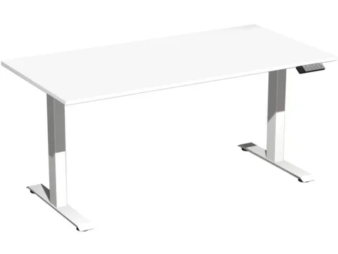 Elektrisch ihv bureau,HxBxD 730-1230x1600x800mm,blad wit,T-voet wit