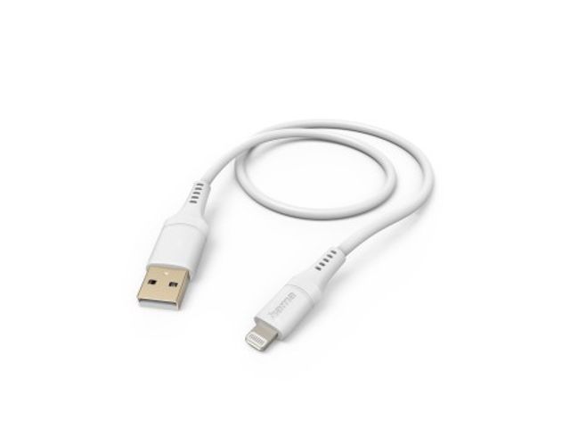 Hama Oplaadkabel Flexible, USB-A - Lightning, 1,5 m, wit | DiscountOffice.be