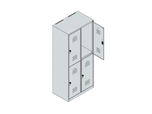 dubbeldekse locker,HxBxD 1850x800x500mm,2x2vak.,vak B 400mm