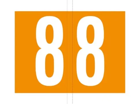 Jalema codetab 8 Oranje gelamineerd, rol van 500 tabs