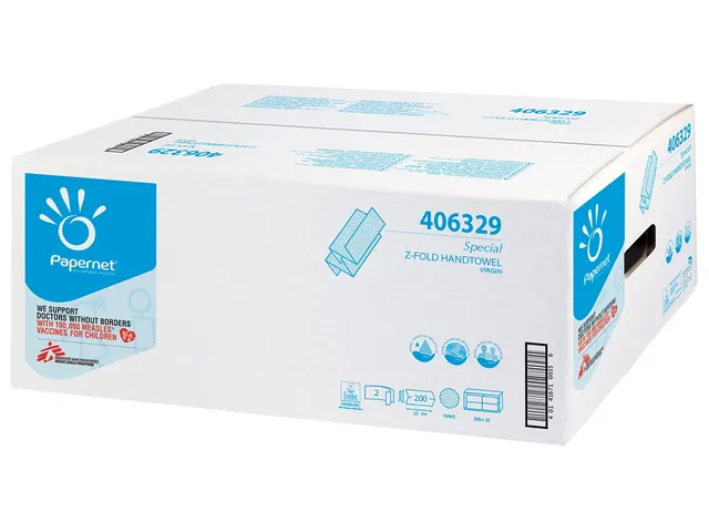 Handdoek Z-vouw 412009 2-laags 200 vel P20 wit