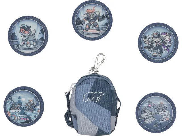 Mini sac Beckmann Tiger Race bleu avec 5 boutons Mini sac à dos avec