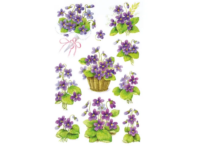 Étiquette en papier Z-design Creative 3 feuilles violettes