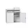 pc-kast 1130x1050x550mm toetsenbordblad RAL7035 + RAL7035