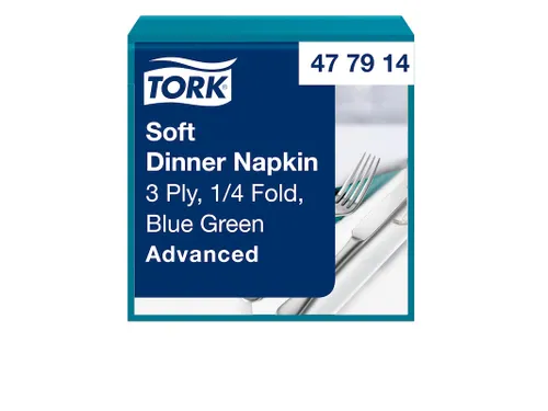 Tork 477914 Soft Dinnerservet Advanced Blauwgroen 39x39cm