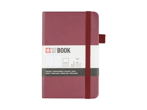 Notitieboek Sakura hard cover pocket lijn moerbei 90x140mm
