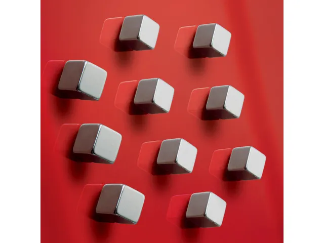 Magneten Sigel voor glasbord set 10stuks zilverkleurig C5 sterk 10x10x