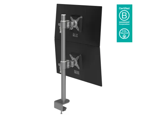 Monitorarm Dubbel Verticaal Viewmate Style 672 2 Schermen Zilver