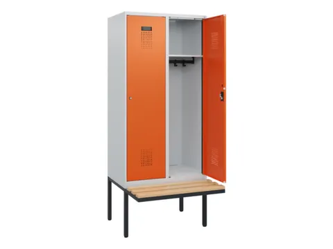 locker met bank,HxBxD 1950x800x815mm,2vak,vak B 400mm,cilinderslot