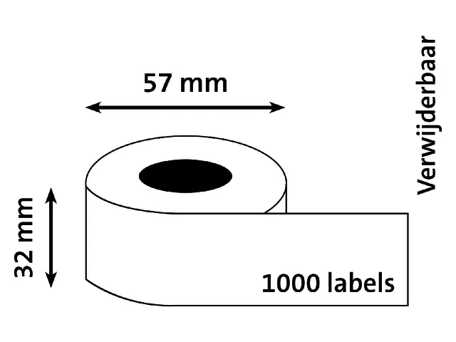 Etiket Dymo 11354 Labelprint 57x32mm verwijderbaar S0722540