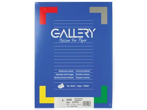Gallery Witte Etiketten 99.1x93.1mm Ronde Hoeken