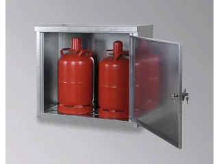 gasflessenkast,v. 2x11kg fles,HxBxD 750x860x400mm,m. dak,vleugeldeur - 1
