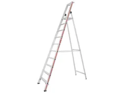 trapladder,eenzijdig,10treden,stand H 2,32m,balk L 3,2m,aluminium