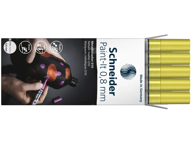 Metallic marker Schneider Paint-It 010 0.8mm geel metallic