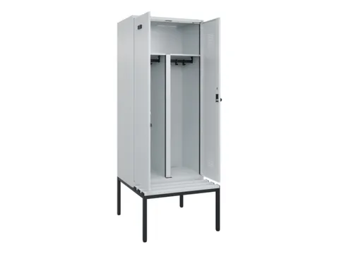 PBM-locker met bank,HxBxD 2120x800x815mm,2vak,vak B 400mm,draaigrendel
