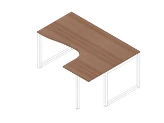 hoek-bureau,HxBxD 730x1600x1200mm,blad canaletto-hout - 1