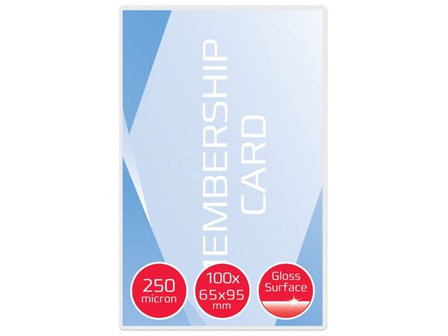 Lamineerhoes Overheid Card 65x95mm 2x250 Micron glanzend 100stuks | LamineerSystemen.nl