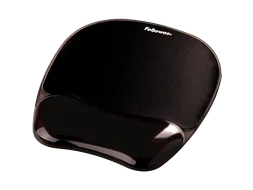 Muismat met polssteun Fellowes Crystals gel transparant zwart