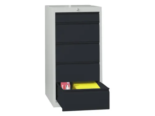 ladekast 1000x500x600mm 5laden cilinderslot RAL7035 front RAL7016