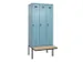 locker met bank,voor scheiding van kleding,HxBxD 2120x900x815mm,3vak