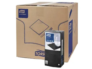 Servetten Tork 477829 Cocktail 2-laags 24x24cm zwart 1/4 vouw 200st. - 2