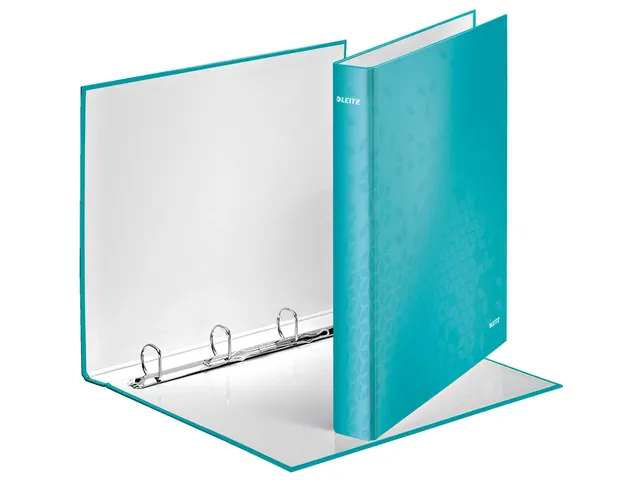 Ringband Leitz Wow 4242 4 rings A4 Ijsblauw