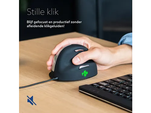 Ergonomische muis R-Go HE Break medium Rechts bedraad Zwart