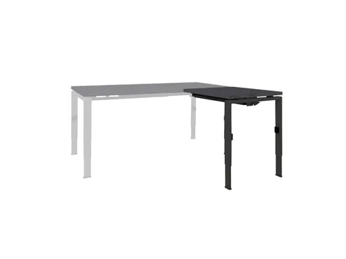 Bureau Linesto N4 aanbouwtafel 80x60cm houtprint schaduw 25mm zwart