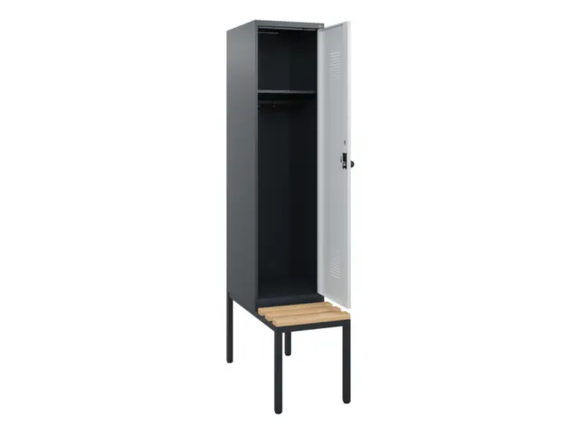 locker met bank,HxBxD 1950x400x815mm,1vak,vak B 400mm,draaigrendel