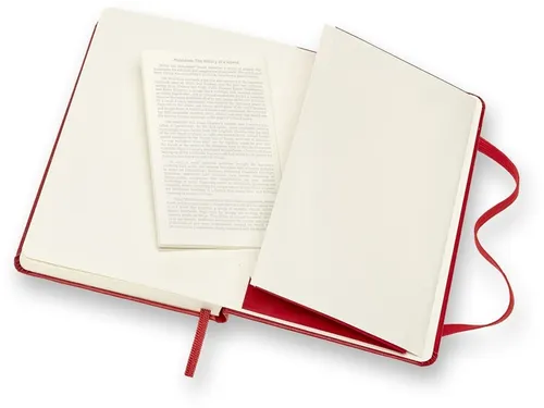 Notitieboek Moleskine pocket 90x140mm blanco hard cover scarlet red