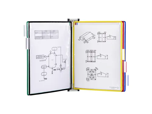 Zichtpanelensysteem wand Tarifold metaal A4 5 tassen assorti