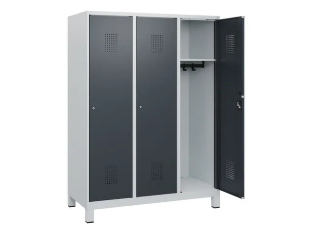 schoollocker,HxBxD 1630x1200x500mm,3vak,vak B 400mm,cil.-slot,voeten