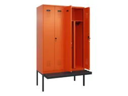 PBM-locker met bank,HxBxD 2120x1200x815mm,4vak,vak B 300mm