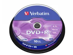 DVD+R matzilver 4.7GB 16x 10 Stuks