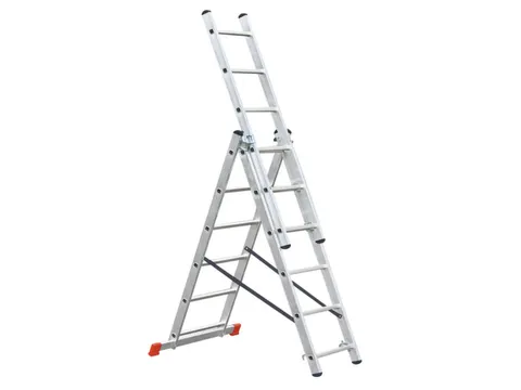 Multifunctionele Telescoopladder,3X6,Sporten,Aluminium