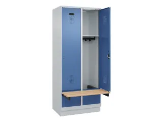locker met bank,HxBxD 1950x800x815mm,2vak,vak B 400mm,cilinderslot - 1