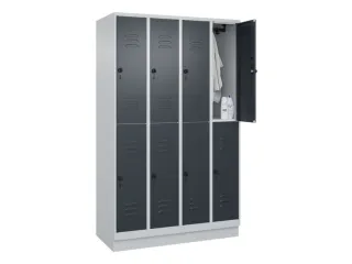 dubbeldekse locker,HxBxD 1950x1200x500mm,4x2vak.,vak B 300mm - 3