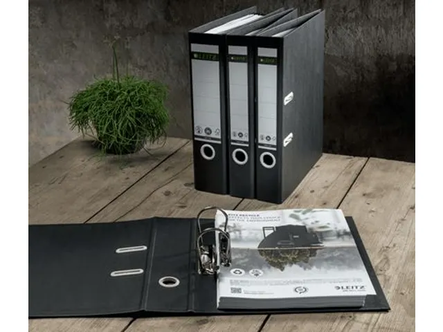 Ordner Leitz 1019 180° Recycle A4 50mm karton zwart