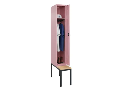 locker met bank,HxBxD 2120x300x815mm,1vak,vak B 300mm,draaigrendel