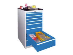 ladekast 1000x500x600mm 8laden cilinderslot RAL7035 front RAL5012