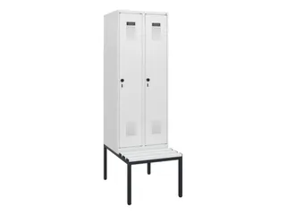 locker met bank,HxBxD 1950x600x815mm,2vak,vak B 300mm,draaigrendel - 2