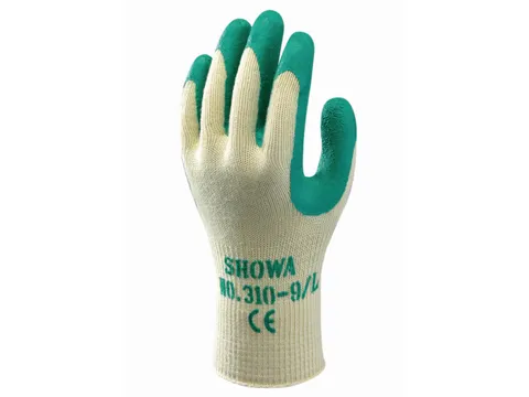 Showa Grip 310 mechanische latex handschoenen, groen, maat L, per 10 p
