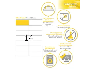 Etiketten universele labels A4 permanent 105x41mm Wit 1400 stuks - 2