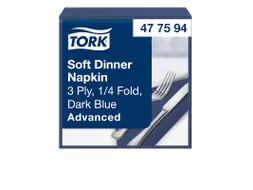 Tork 477594 Dinnerservet 39x39cm 3-laags 1/4 vouw 12x100st Donkerblauw