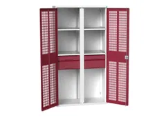 universele kast,HxBxD 2000x1050x550mm,4xStalen bodem,4lade(n)