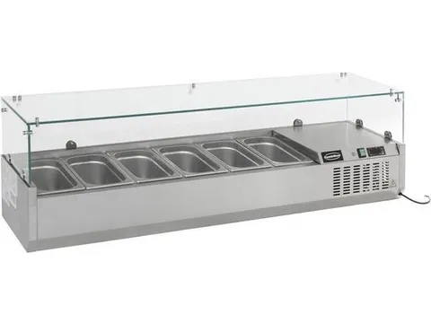 Professionele Gekoelde Opzetvitrine 8x 1/4 GN RVS Combisteel